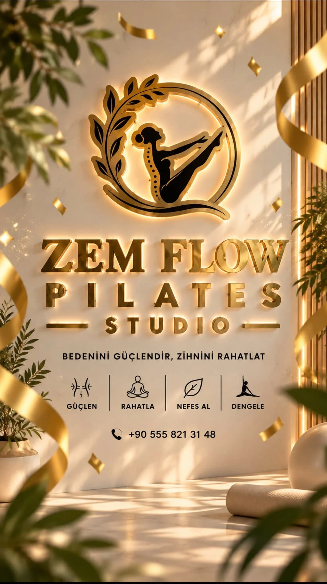 Zem Flow Pilates Studio marka görseli ve iletişim telefonu